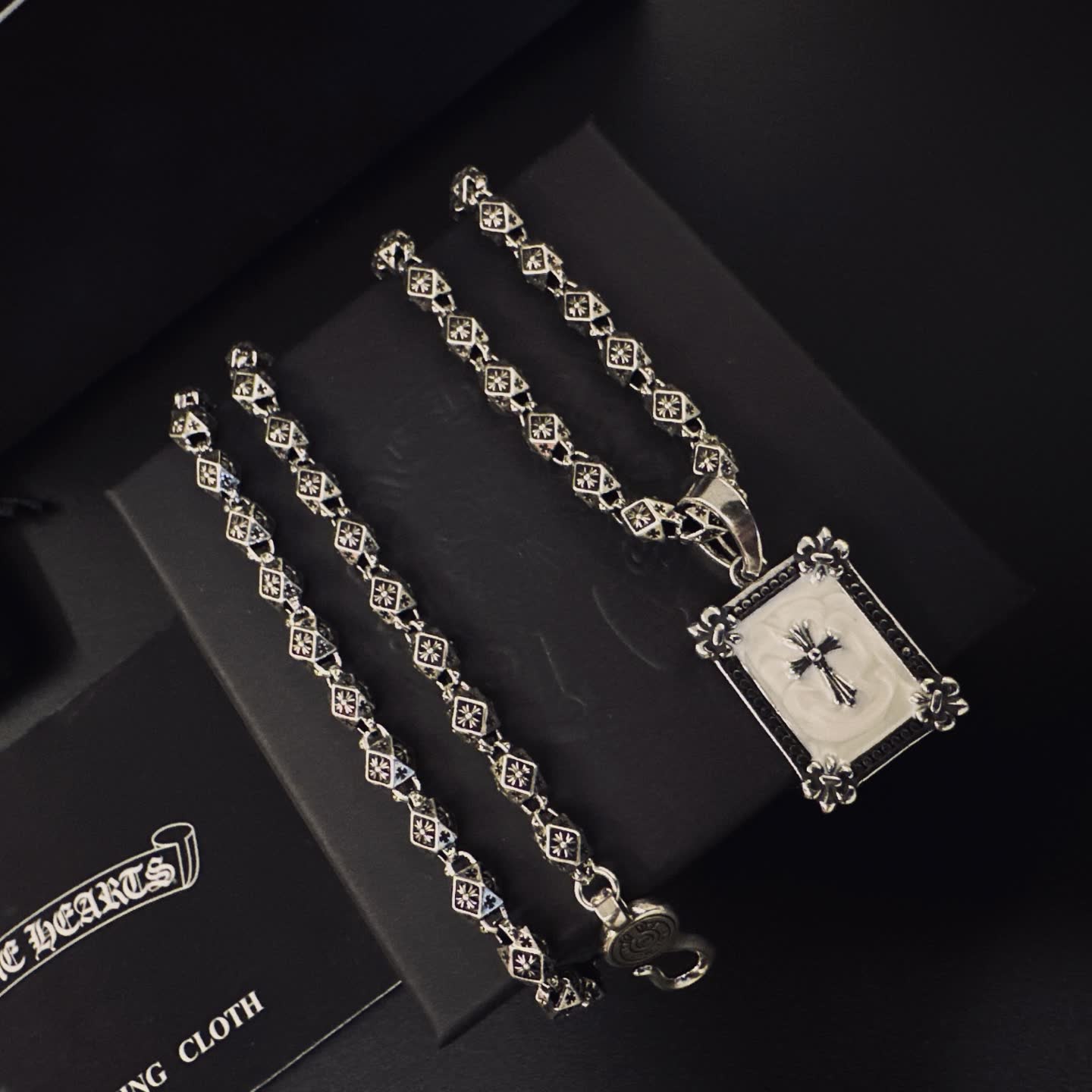 Chrome Hearts Rome Hearts Silver Cross Pendant Necklace